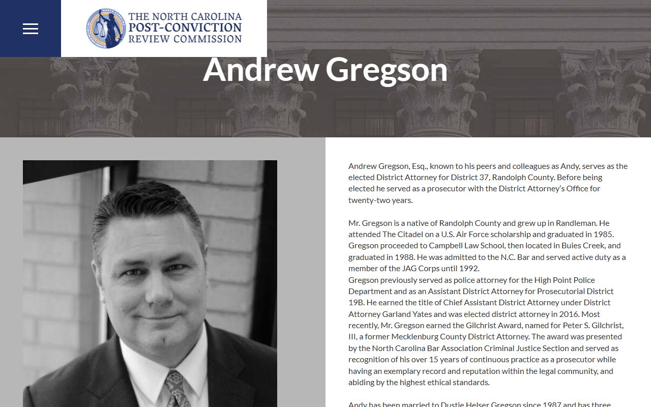 Randolph County court charges District Attorney Andy Gregson source