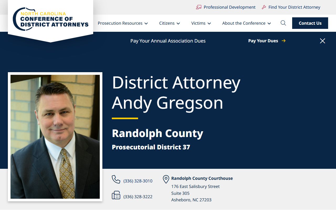 Randolph County arrest records and court charges District Attorney source