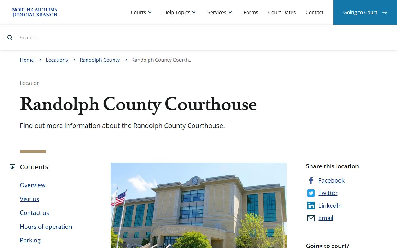 Randolph County court records official courthouse profile