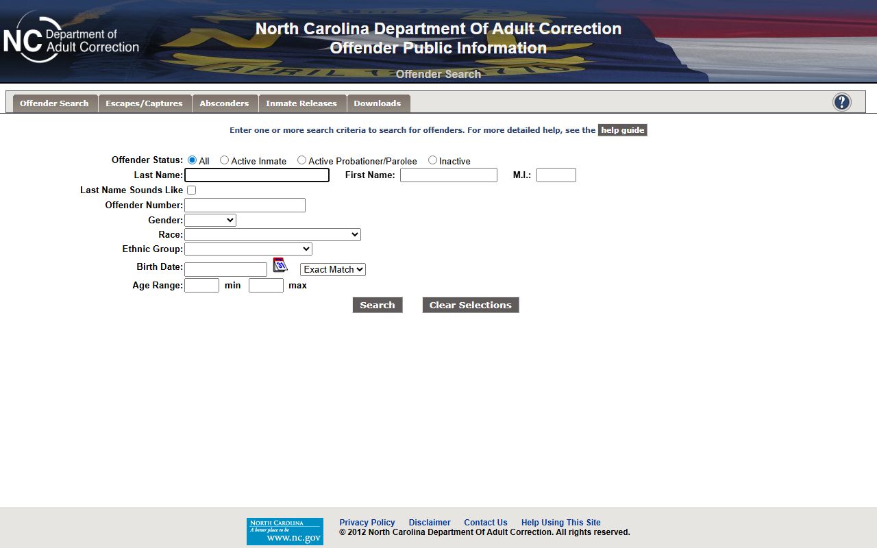 Randolph County inmate records NC DAC offender locator