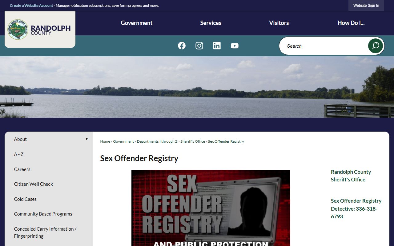 Randolph County warrant records sheriff sex offender registry source